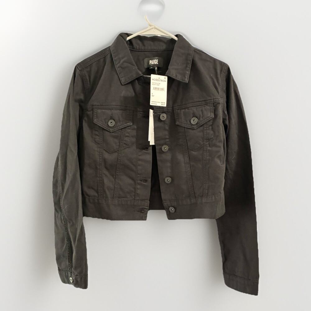 PAIGE Classic Denim Night Time Black Size S Jean Button-Up Trucker Jacket